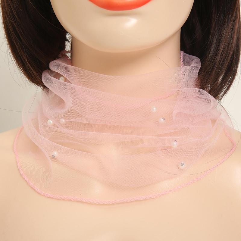 Frühling Sommer Chiffon Halskragen Schal Damen Kopf Dünn Sonnenschutz Vielfalt Klein Seide Anti-UV Schal Maske Multifunktionsschal