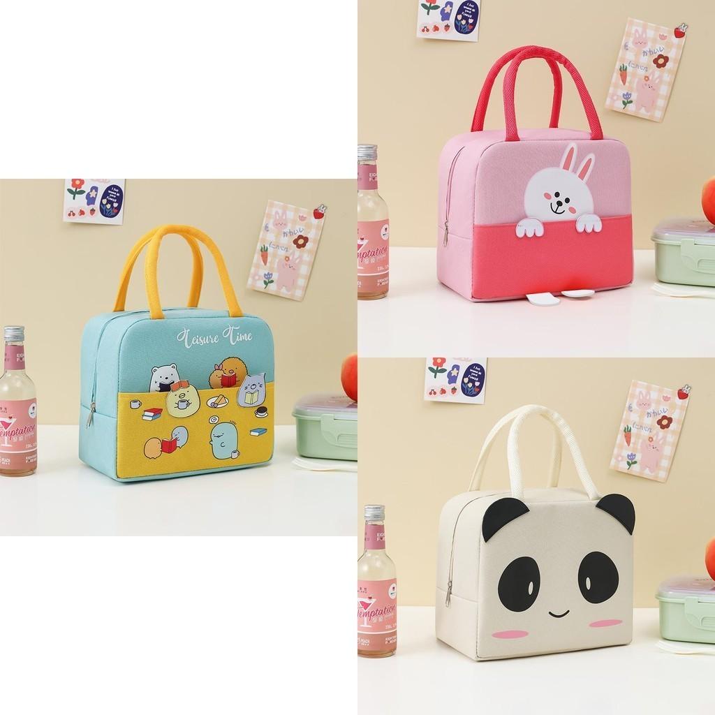 Cartoon Capacity Large Insulated Lunch Bag Wear Resistant Fun Animal Designs