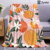 Orange Blossom Fruit Ultra Soft Sherpa Fleece Blanket Fluffy Warm Halloween Cozy Throw for Sofa Couch Bedroom Gift All Season