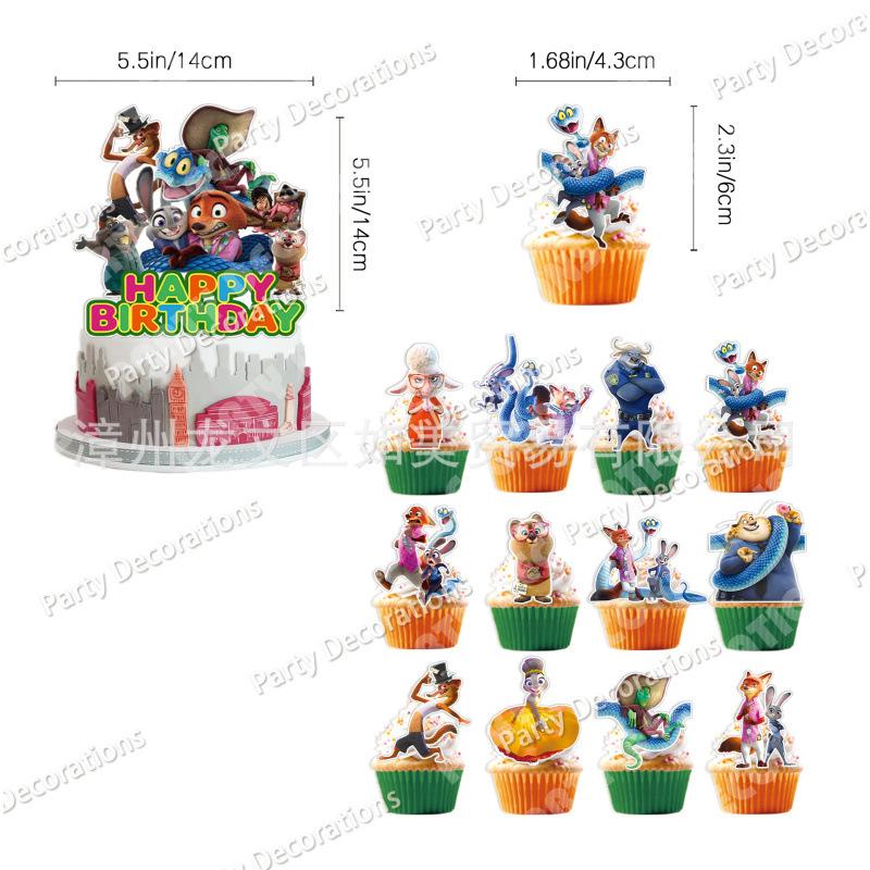 Zootopia 2 Geburtstagsfeier Dekoration Zubehör Set von 22: Themenbanner, Kuchendekorationen, Luftballons für eine Zoo-Tier-Mottoparty-Dekoration