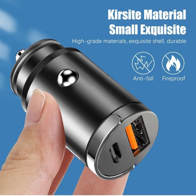 115W Car USB Charger Super Fast Charging Mini Pull Ring Mobile Phone Car Charger PD Invisible Adapter Socket Interface Charger