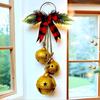 Christmas Tree Bell Ornaments Metal Rustic Festive Bowknot Tree Hanger Bells Christmas Farmhouse Ornaments For Front Door Home