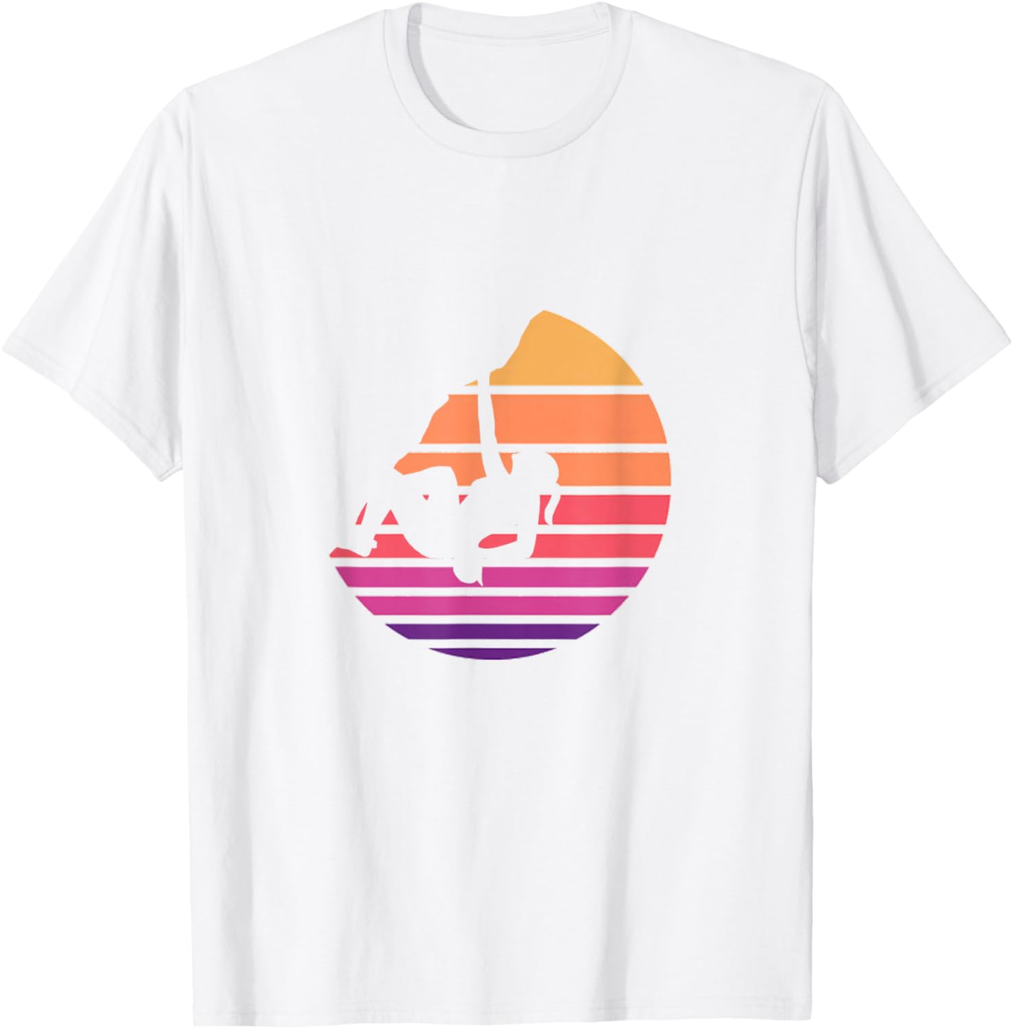Rock Climbing Sunset Retro Vintage Graphic Tee Men Women Cotton Short Sleeve TShirt Outdoor Sports S