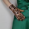 2lots Leopards Short Gloves Ladies Elastic Fabrics Mittens Winter Gloves for Daily Use