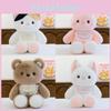 Bib Cat Rabbit Bear Plush Toy With Super Soft Short Plush For Kids And Collectors
