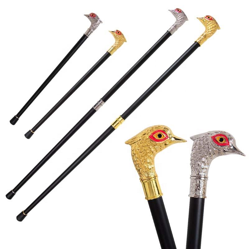 Golden Bird Head Red Eye Fashion Walking Stick Decorative Vampire Cospaly Party Walking Cane Halloween Wand