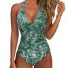 One Piece Swimsuit Women Backless Swimwear Leopard Print Swimsuit Floral Lace Up Bikini Summer 2025 Holiday Beachwear New