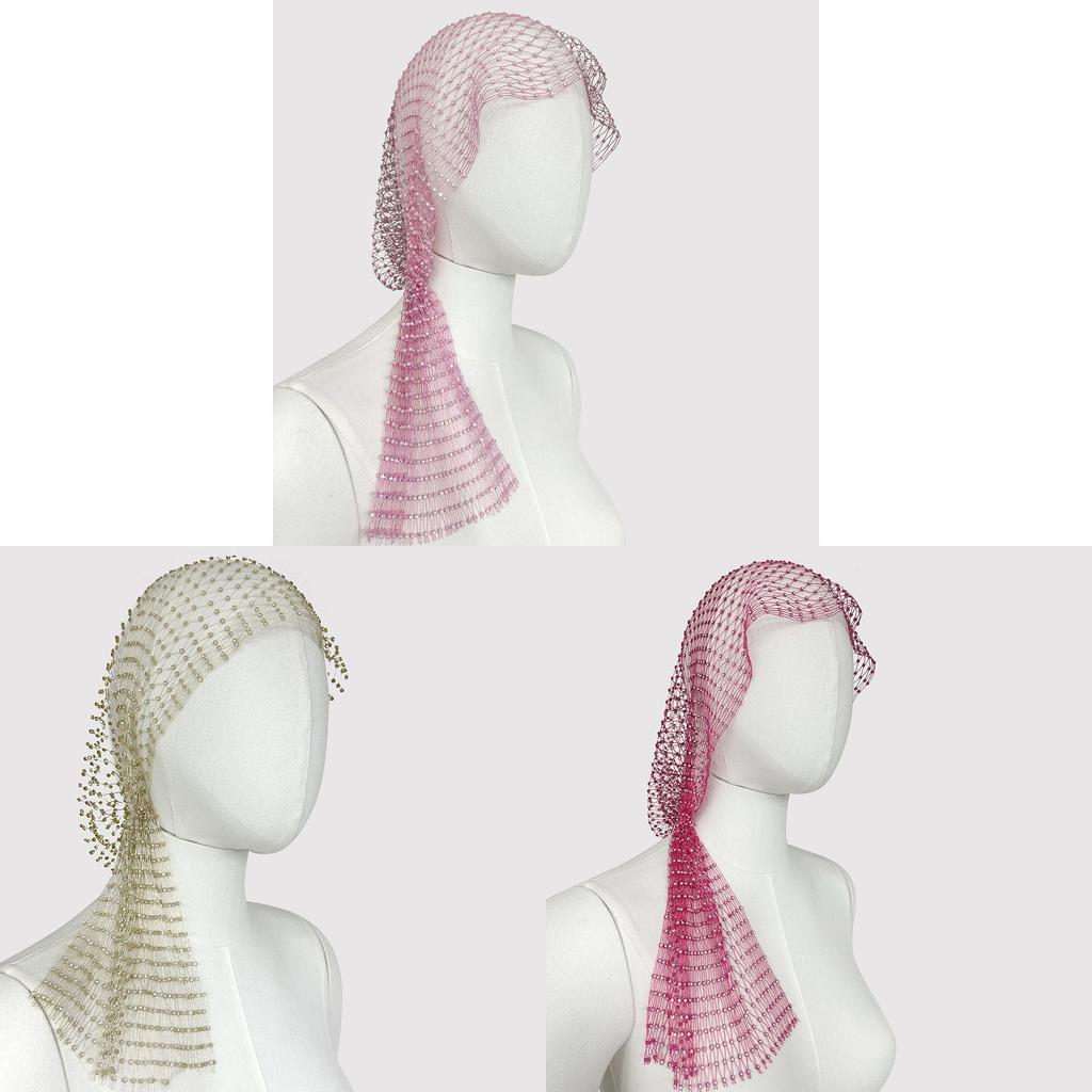 Polyester Mesh Glitter Head Wrap With Sparkling Embellishments For Dance Events