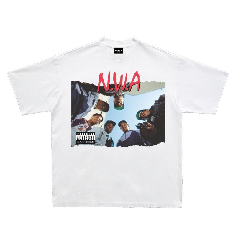 2026 Sommer Neues Design NWA Gang Rap Hohe Qualität HipHop Street Bequem Herren Rundhals Bedrucktes T-Shirt