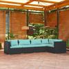 Vidaxl 5-Cz. Set da Salotto per Giardino, Cuscini, Rattan Nero PE
