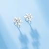 Female No Ear Piercing Clip Type False Stud Earrings Christmas Temperament Student Girlfriend Earrings Cute Sweet Snowflake Earrings