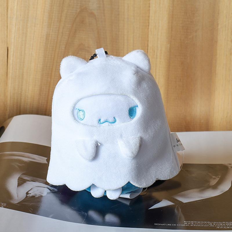 Sanrio Kuromi My Melody Cinnamoroll Halloween Series Kittycat Kawaii Plush Doll Cartoon Backpack Charm Keychain Toys