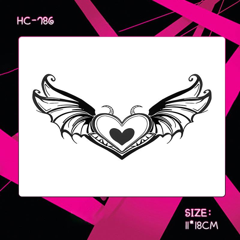 Herbal Semi-Permanent Waterproof Succubus Tattoo Sticker for Women - Long-Lasting, Scar-Covering, High-End Design for Chest, Waist, and Abdomen