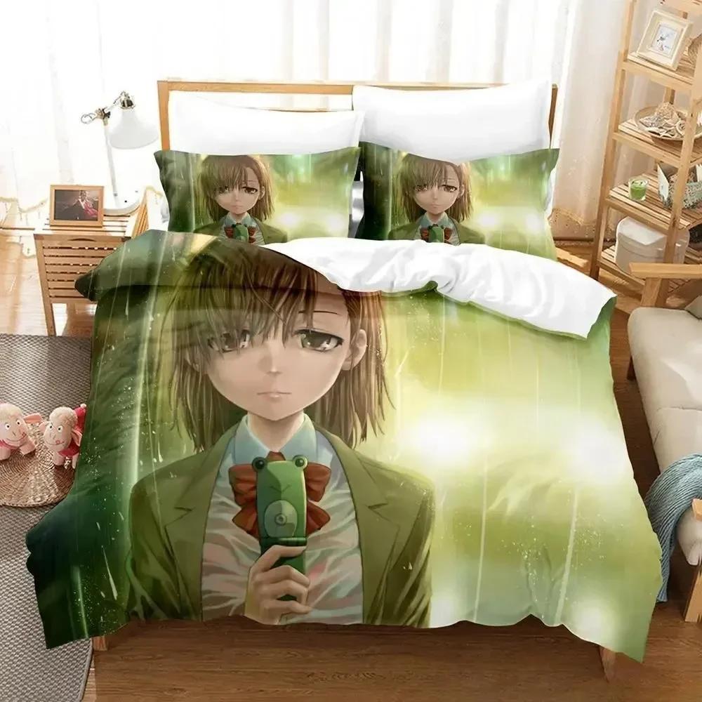 Nouvel Ensemble de Literie Misaka Mikoto Simple Twin Full Queen King Size Ensemble de Lit Adulte Enfant Chambre Housse de couette Ensembles 3D Anime Ensemble de Drap de Lit