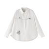 CHUYU Women's Cotton Embroidered Polo Collar Shirt