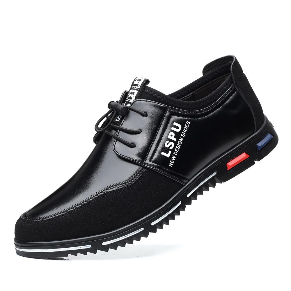 New men's casual leather shoes men's fashion embroidered middle-aged shoes foreign trade trend large size men's shoes Wenzhou shoes G5