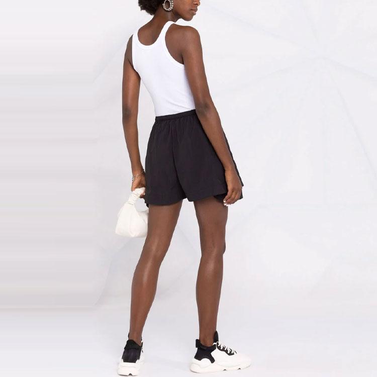 Y-3 FW21 Logo Asymmetrical Hem Loose Solid Color Shorts Women shorts Black HB2789