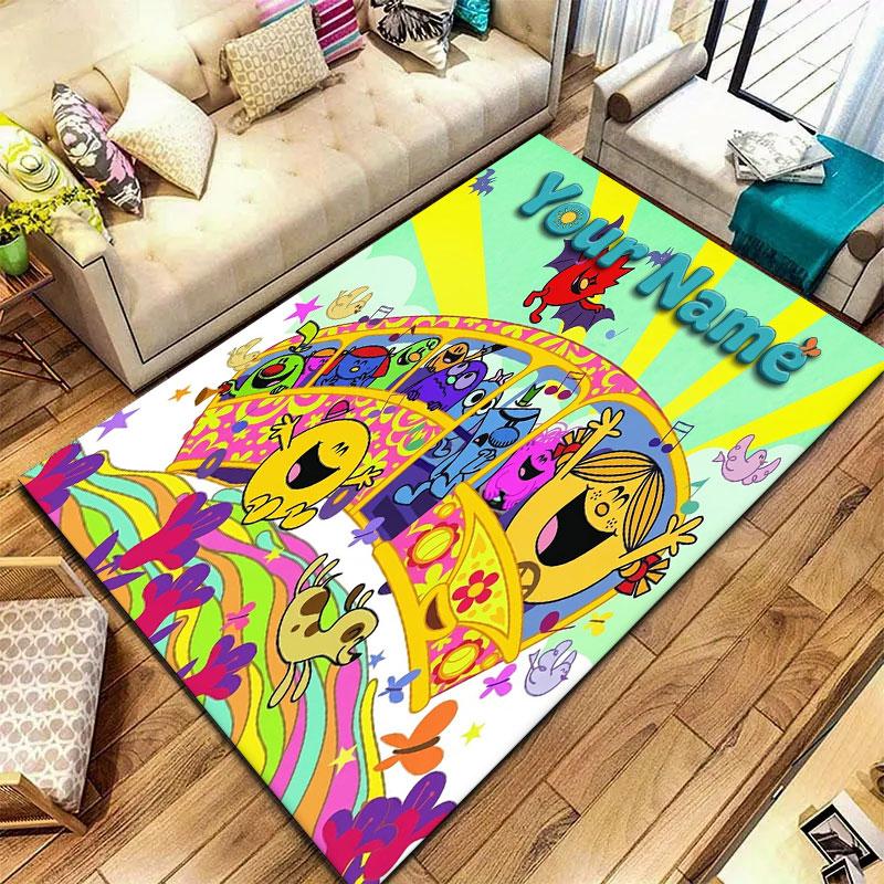 Mr. Men Little Miss Custom Name Carpet Rug for Living Room Bedroom Home Sofa Decoration,Kids play Non-slip Floor Mat