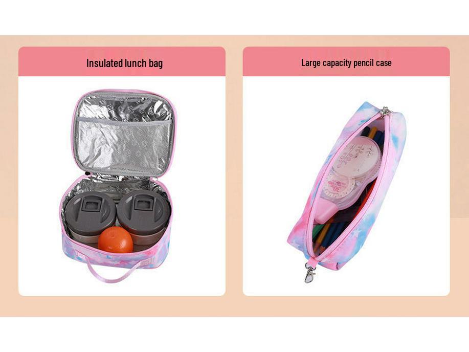 Korean Graffiti School Backpack Set: Waterproof, 3-Piece, Five-Pointed Star Design, Grades 1-6