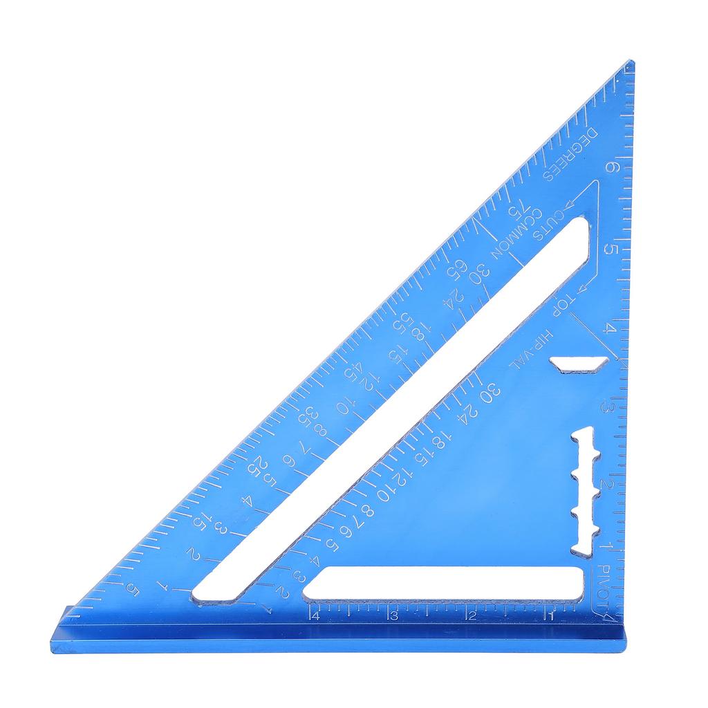 Carpentry Triangle Ruler Aluminum Alloy with Imperial and Metric Scales Triangle Ruler Protractor