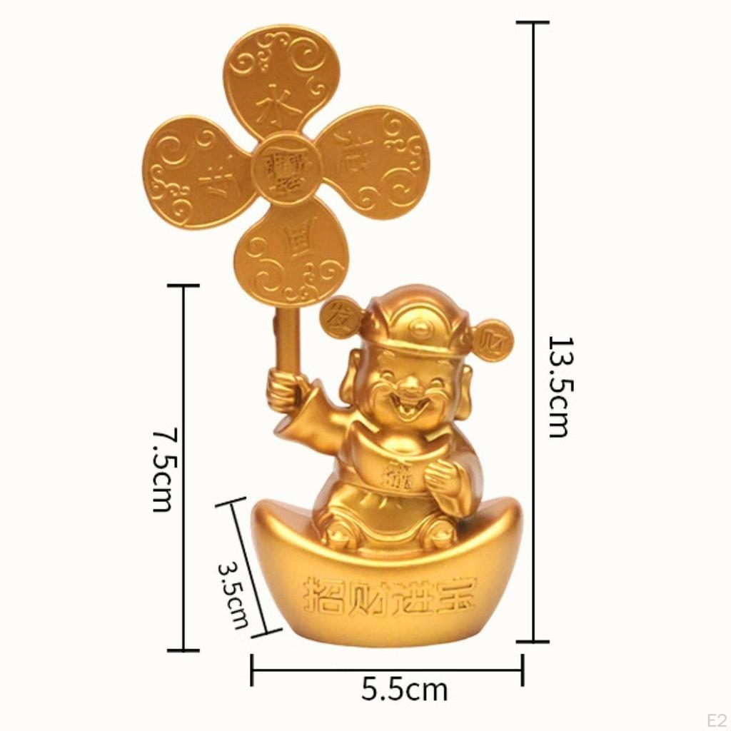 Statue Feng Shui Metal Artwork Rotary Windmill Figurine Table Centerpiece Sculpture Suitable for