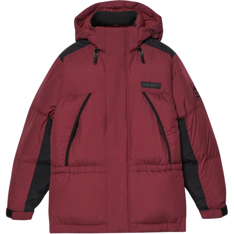 Timberland Logo Print Hooded Zip-Up Long Sleeve Jacket Men jackets Red TB0A2N68EIC1