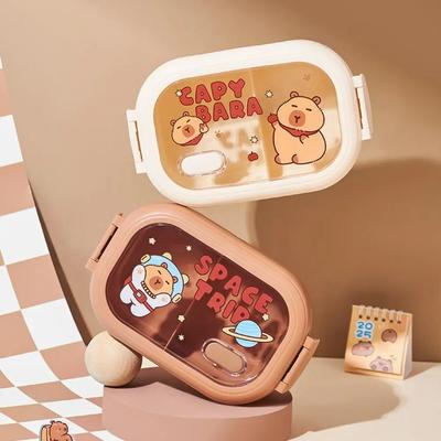 Nueva Fiambrera de Capibara con Compartimentos, a Prueba de Fugas, Sellado, 1320ml, Gran Capacidad, Fresquera para Picnic al Aire Libre, Escuela
