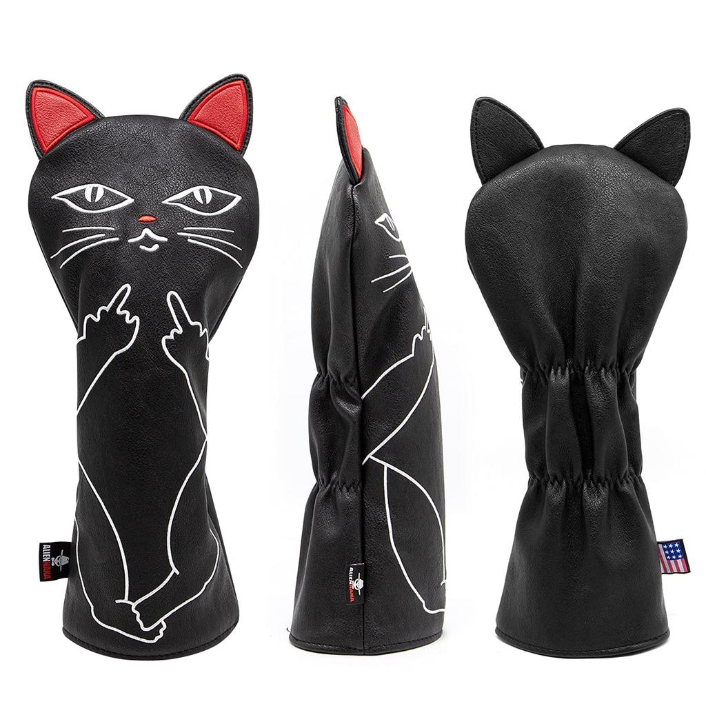 Kryt hlavy golfové hole Dřevěný kryt golfové hole Kryt hlavy golfové hole s cool kočičím designem Dřevěný kryt golfové hole Kryt hlavy golfové hole s roztomilým kočičím designem Aliennana (DR) Fairway Wood (FW), Utility