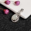 Certified Natural Hetian White Jade Pendant Necklace with 925 Sterling Silver Inlay for Women