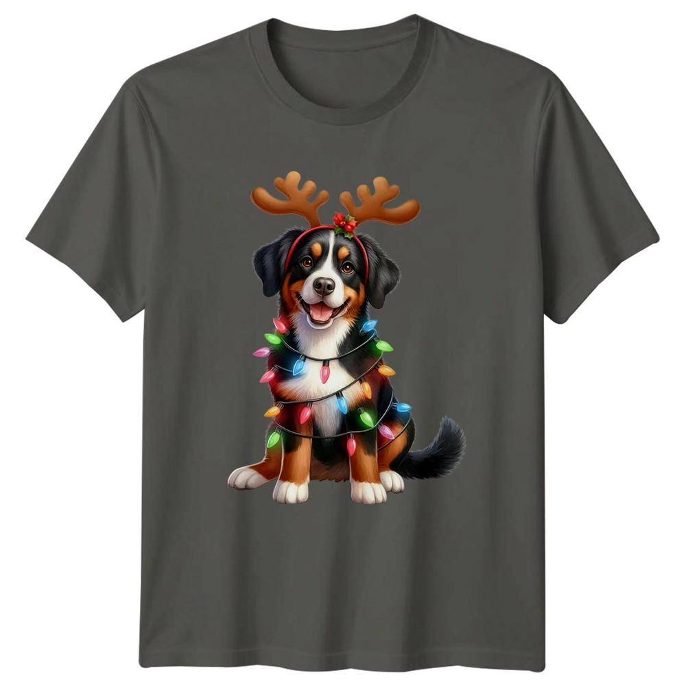 Bernese Dog Christmas Lights Holidays Unisexs TShirt Unisexs Tee Graphic Top