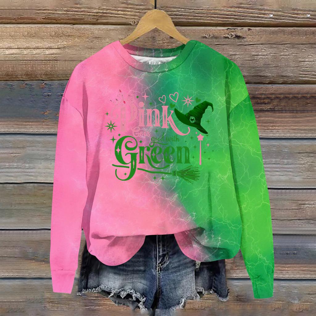 Women's Loose Comfortable Casual Fashionable Character Printing Round Neck Long Sleeved Sweatshirt