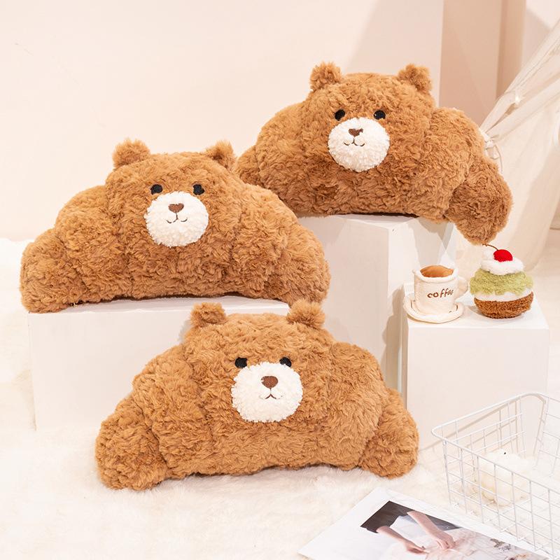 Cartoon Bear Croissant Croissant Pillow Plush Toy Bread Doll Home Sofa Pillow Cushion Girls Gift