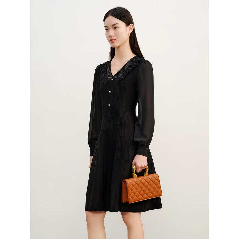 JUZUI Elegant Beaded Knitted Midi Dress