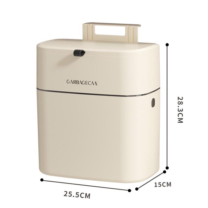 Wall-Mounted Bathroom Trash Can with Lid – Large Square Hanging Wastebasket for Toilets