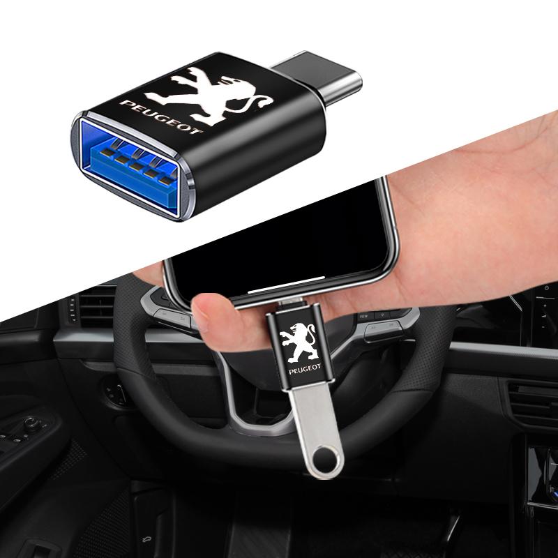 1 szt. Kabel USB typu C do samochodu Adapter do ładowania Akcesoria samochodowe Dla Peugeot 308 408 508 RCZ 208 3008 2008 206 207 108 406 407 408 206 208 306 307