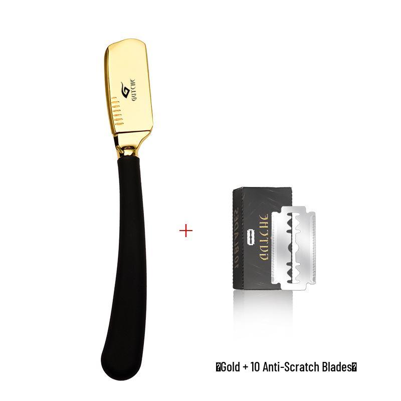 Old-Fashioned Straight Handle Razor Shaving Set for Face & Head