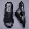 2024 Sommerschuhe für Herren Echtleder Slipper Sticken Casual Sandalen Bequeme Slides Air Cushion Strandschuhe