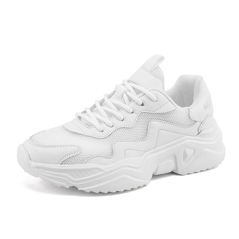 

Women s Breathable Mesh Chunky Sneakers Non Slip Color Block Casual Sports Shoes 36 белый