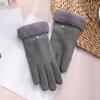 Thermal Gloves Autumn and Winter Gary Lady Outdoor German Velvet Thickened Velvet Imitation Rabbit Fur Mouth Gloves