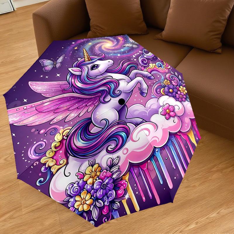 1PC Unicorn Umbrella-8-Rib Reinforced, Automatic Open, Lightweight & Durable, Fashion Accessory for Outdoor, J0387