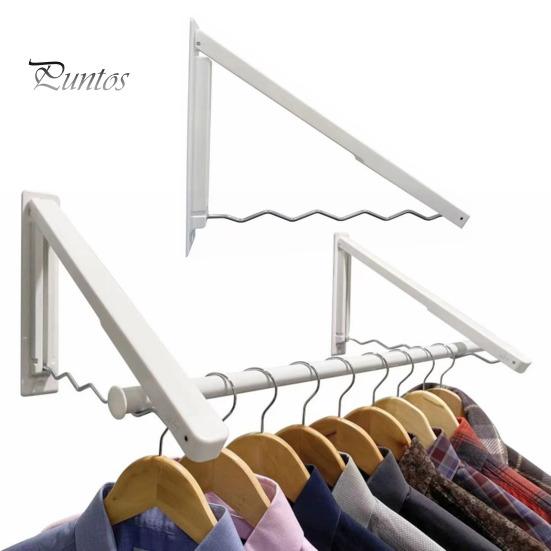 Folding Clothes Drying Rack Wall Mount Laundry Drying Hanger Wavy Design Space-Saving Easy Installation Clothes Rail for Bedroom Laundry Room