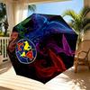 Club America Print Automatic Open Close Umbrella, Portable Foldable Umbrella, for Outdoor Commute Camping Trip, Ideal Birthday Gift