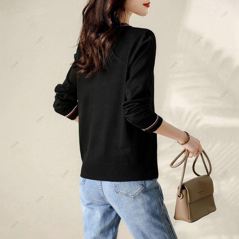 Spring and Autumn Women's Knitwear Long-sleeved Top Loose Thin Bottoming Shirt Tide
