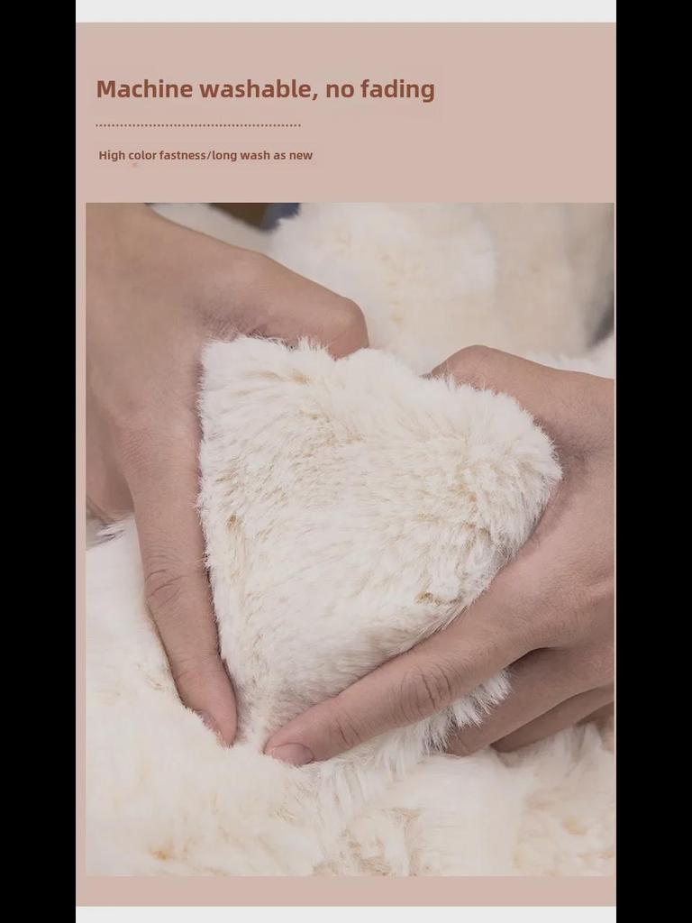 2023 Iepure Catifea Pluș Antiderapant Pernă & Husă pentru Canapea