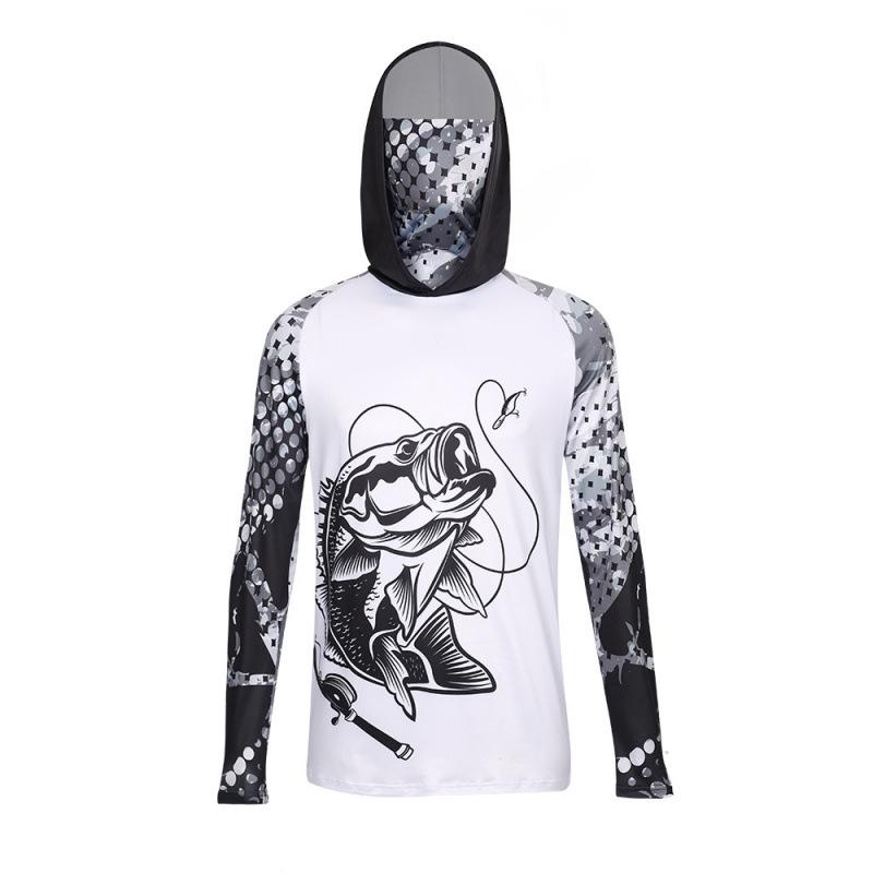 Men's Summer Quick-Dry Fishing Hoodie with UV Protection and Sunshade Mask