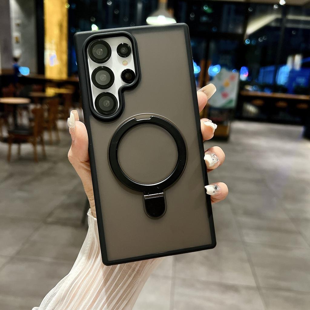 Suitable for Samsung S24ultra Mobile Phone Case S24plus Skin Feeling Matte S24 Metal Magnetic Bracket