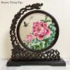 1pc, Su Embroidery Ornaments, Chinese Embroidery Crafts, Double Sided Embroidered Ornament, Solid Wood Desktop Decoration