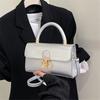 Fashionable Fashionable Lock Buckle Crocodile Pattern Leisure Handheld Single Shoulder Crossbody Small Square Bag For Women