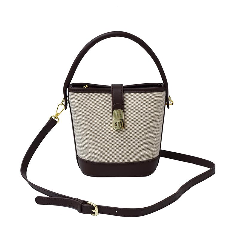 

Модная повседневная женская сумка через плечо, сумка-ведро в стиле ретро, модная сумка кроссбоди, повседневная сумка 15*10*18 кофейный