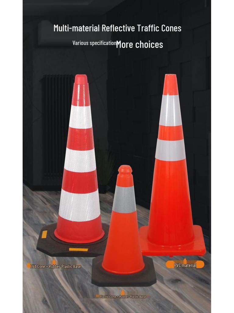 Reflective 70cm Rubber Traffic Cone - Road Safety Construction Warning Bollard